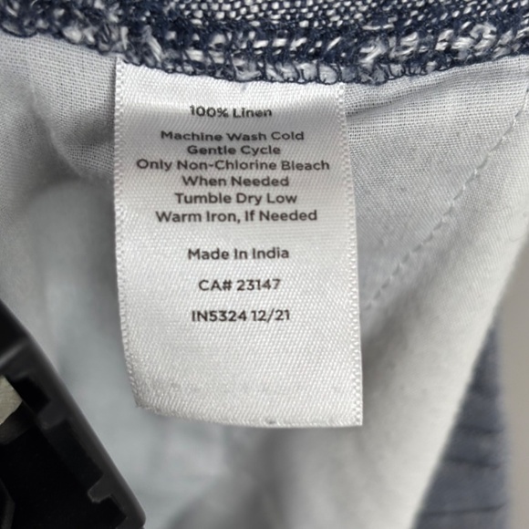 Talbots Linen Cargo Joggers MP Chambray Blue Pockets Pull On Lightweight Beach - Picture 9 of 13